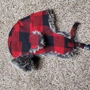 Urban Pipeline Red & Black Plaid Winter Faux Fur Snow Hat